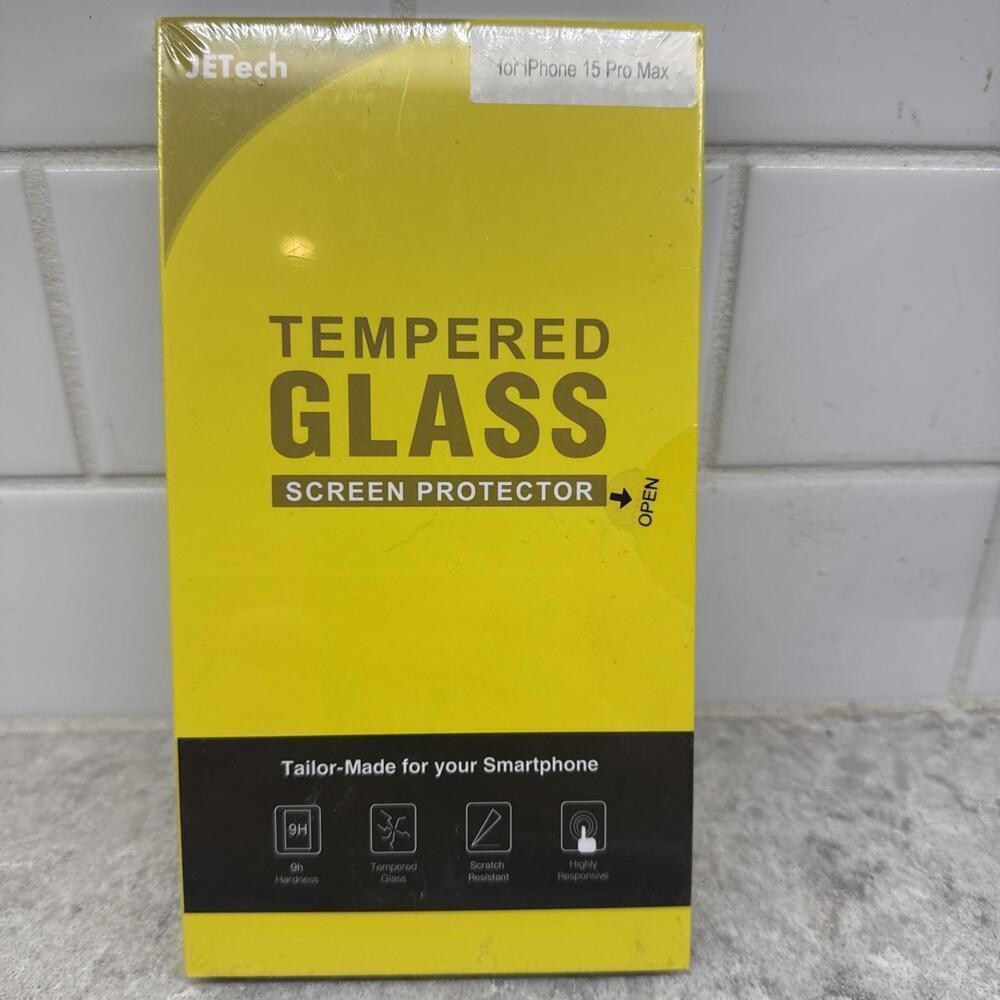 JETech Tempered Glass Screen & Camera Lens Protector iPhone 15 Pro Max